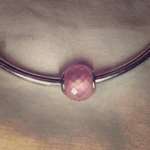Pandora Pink Geometric Facet Charm